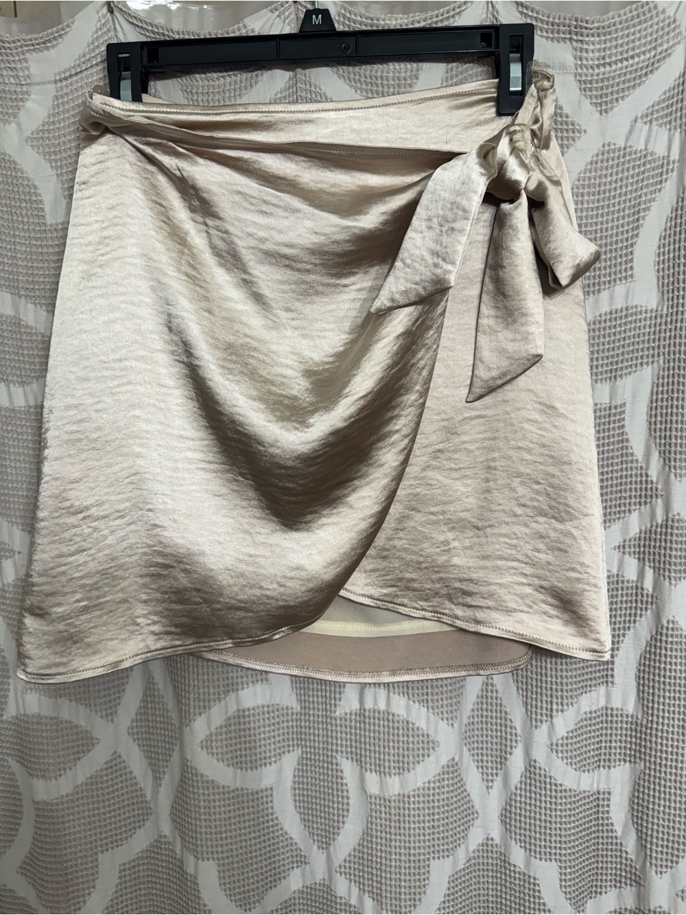 Wild Honey Cream Tie-Side Mini Wrap Skirt